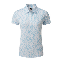 FJ Floral Print Women's Polo [WHT/BLU]