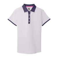 FJ Short Sleeve Print Trim Women's Polo [WHITE]