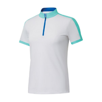 FJ Colour Block Short Sleeve Women's Shirt [WHT/AQU]