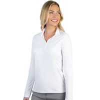 Antigua Ladies Tribute LS Polo - White
