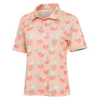 Antigua Women's Feature Polo - Peach/Sun Multi