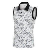 Antigua Women's Approach Sleeveless Polo - Rock/ Optic White Multi