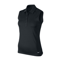 Nike Ladies Victory Solid Sleeveless Polo - Black