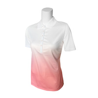IZOD Ladies SS Dip Dye Print Polo - Candy Pink