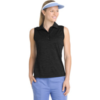 IZOD Sleeveless Heather Ladies Polo - Black