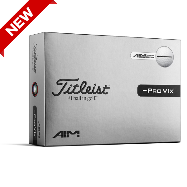 Titleist Pro V1x Left Dash AIM Performance Balls [WHT/BLK][DOZEN]