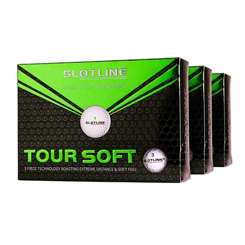 Slotline Tour Soft Golf Balls - 3 Dozen White