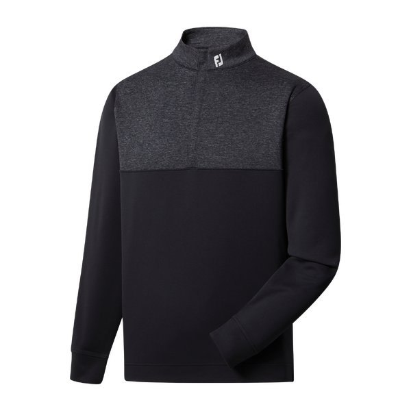 FJ Heather Yoke Half Zip Pullover [BLACK][Size:S]