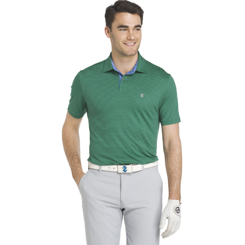 IZOD SS Greenie Feed Strip Jersey - Canopy Green [Size: Small]