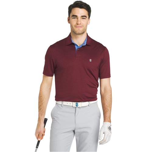 IZOD SS Greenie Feed Stripe Jersey Polo - Cabernet [Size:Small]