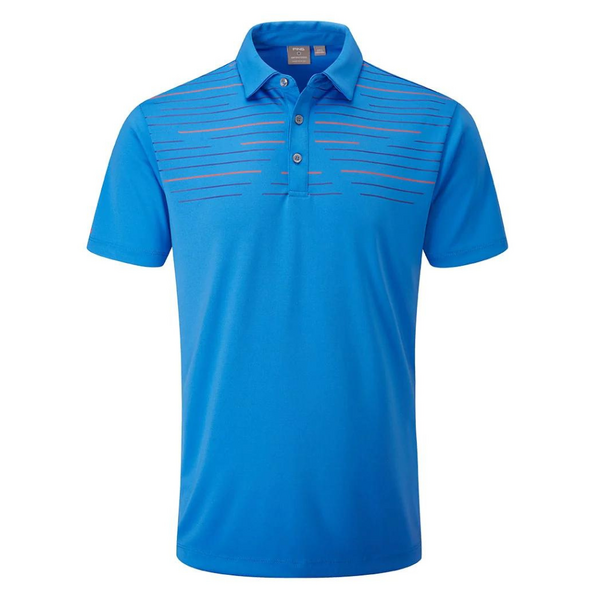 PING Portman Men's Polo - French Blue/North Sea