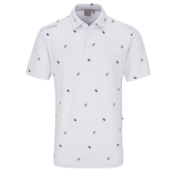 PING Two Tone Men's Polo - White/Rosewood