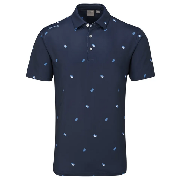 PING Two Tone Men's Polo - Navy/Stone Blue
