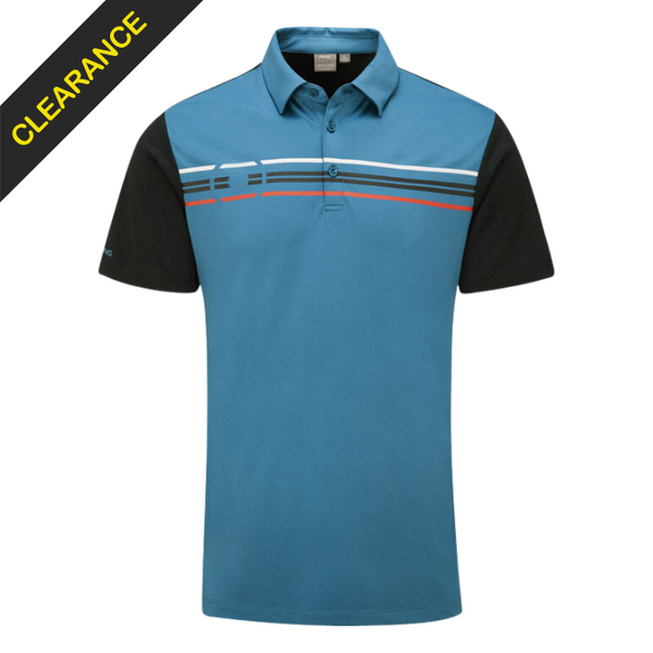 PING Morten Men's Polo - Danube/Navy Multi