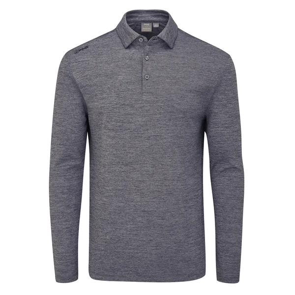PING Emmett Men's Long Sleeve Polo [CHAR/MARL][S]