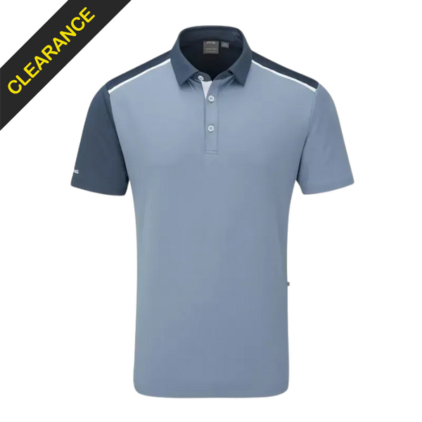 PING Mack Men's Polo [STONE BLUE/STORM][S]