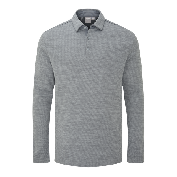 PING Creek Men's Long Sleeve Polo [ROCK MELANGE][M]