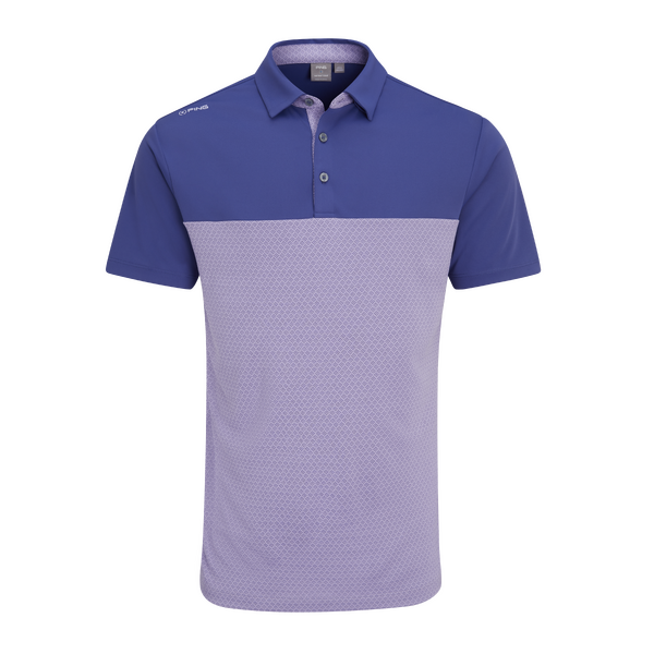 PING Hall Colour Block Men's Polo [TWILIGHT/PURPLE][M]