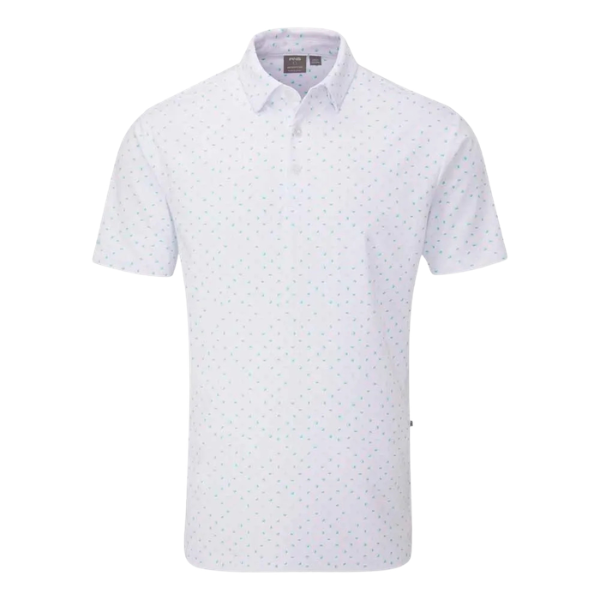PING Ephron Men's Polo [WHT/GRN MULTI][M]