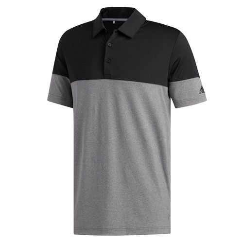 adidas Ultimate365 Heather Blocked Polo - Grey Black [Size:Small]