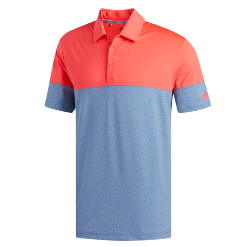 adidas Ultimate365 Heather Blocked Polo - Marine Red [Size:Small]