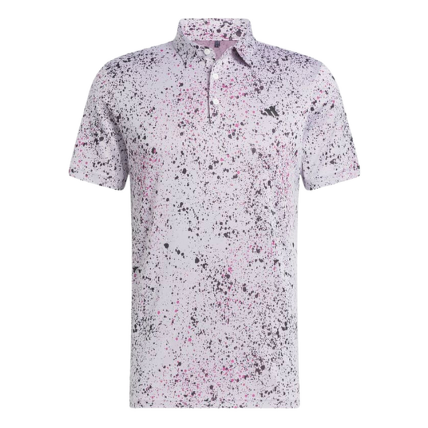 Adidas Jacquard Men's Polo [WHT/BLK/FUCHSIA][Size:M]