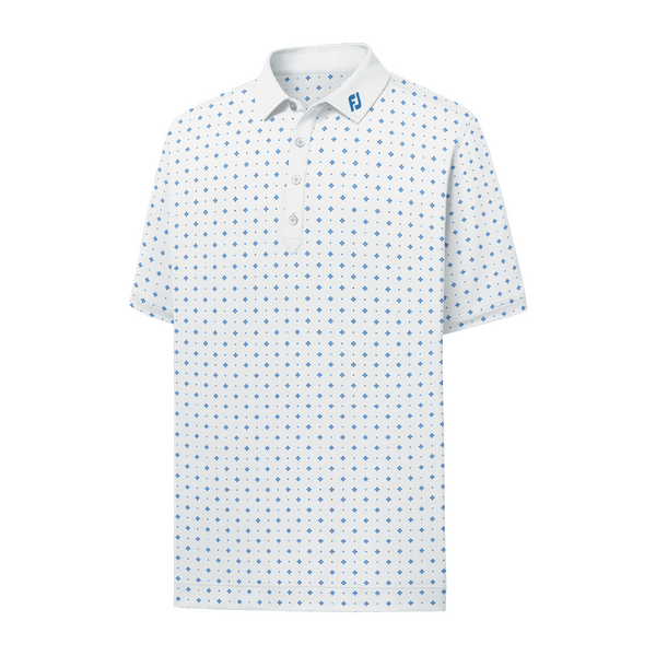 FJ Athletic Deco Print Men's Polo [WHT/ROY][Size: XL]