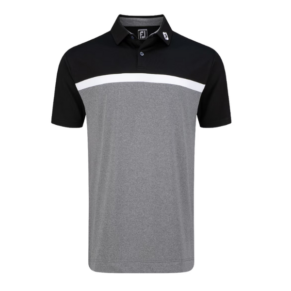 FJ Lisle Colour Block Men's Polo [BLK/WHT/CHAR][XXL]