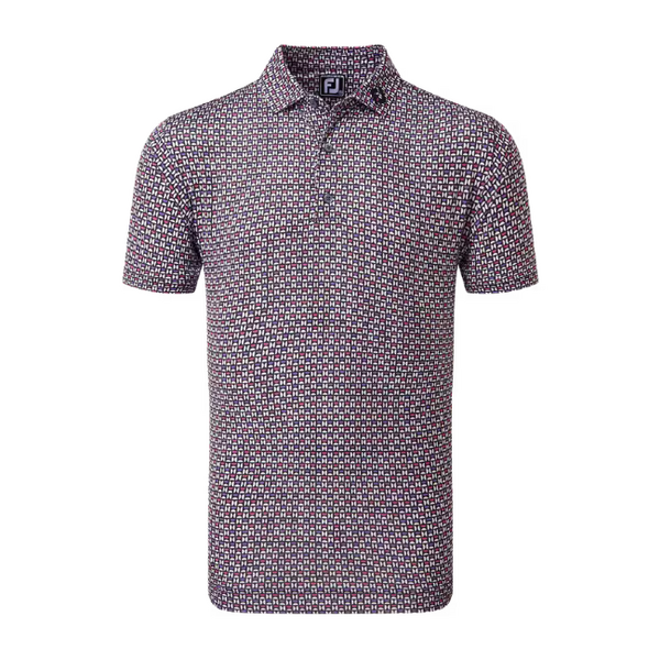 FJ Half Moon Geo Men's Polo [BLK/WHT/ORC/VIO][M]