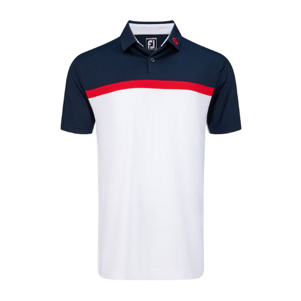FJ Lisle Colour Block Men's Polo [NVY/RED/WHT][XL]