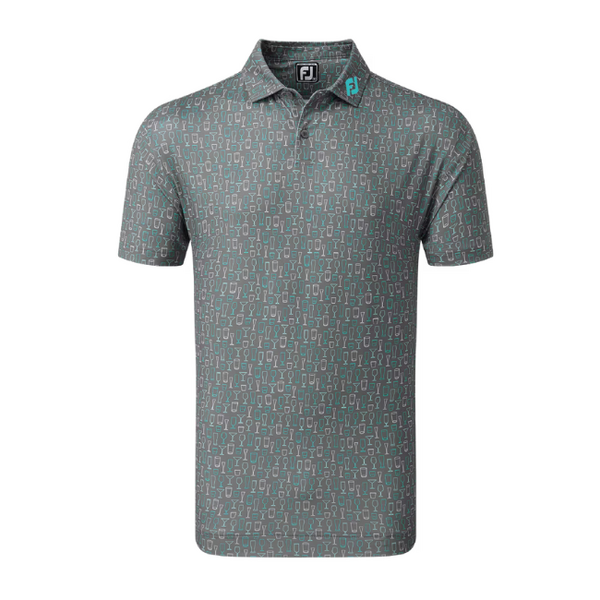 FJ Glass Print Men's Polo [LAVA][M]
