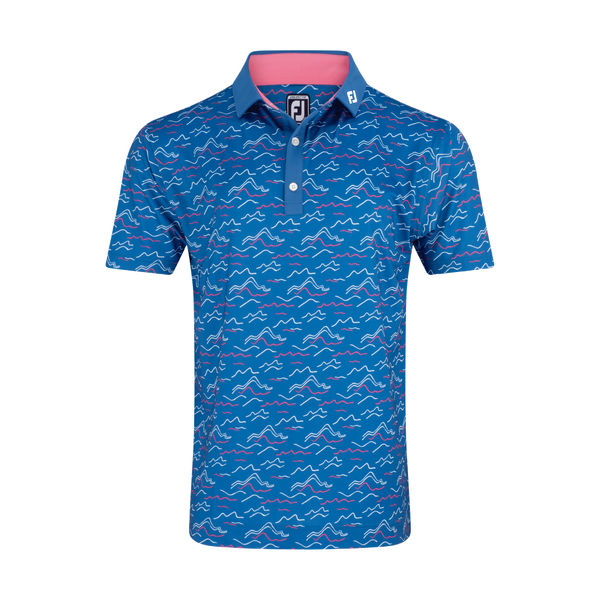 FJ Wave Print Men's Polo [SAPPHIRE][S]