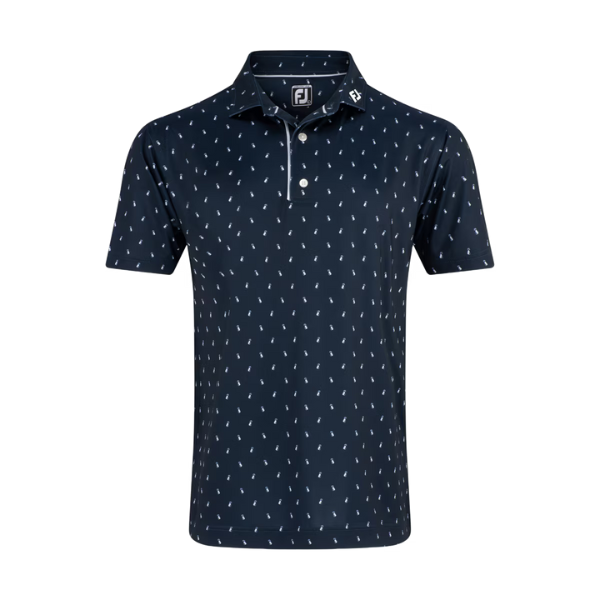 FJ Golf Bag Print Men's Polo [NVY/WHT][S]