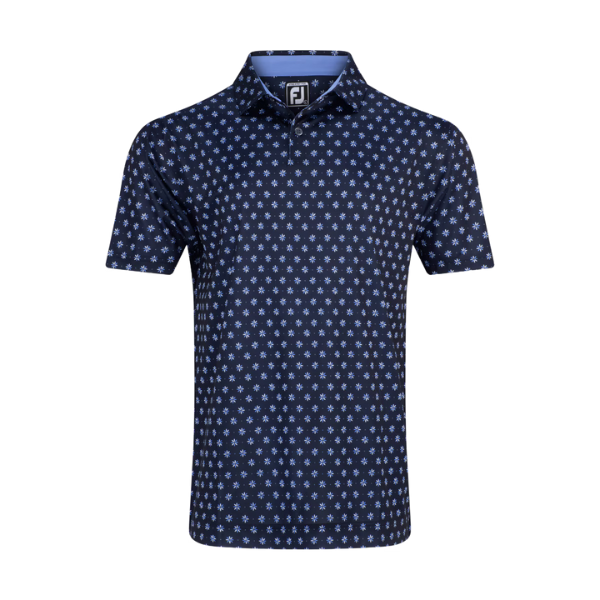 FJ Flower Foulard Print Men's Polo [NAVY][S]