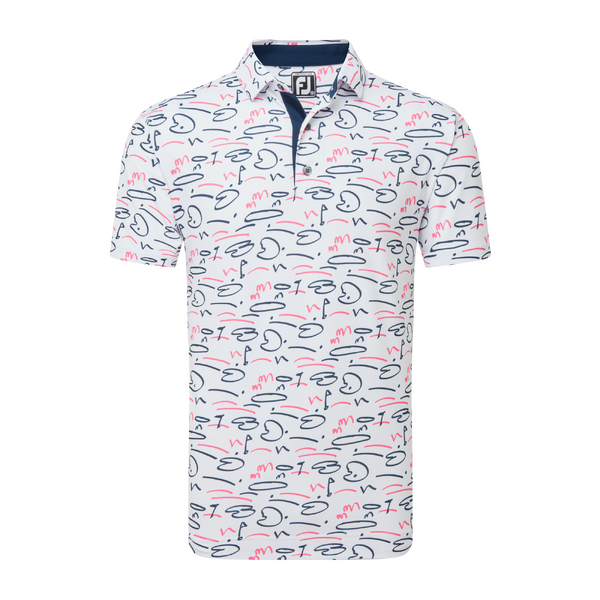 FJ Golf Course Doodle Men's Polo [WHITE][XL]