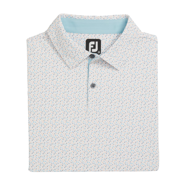 FJ Geometry Print Men's Polo [WHT/PLAT/BLU/SUN][S]