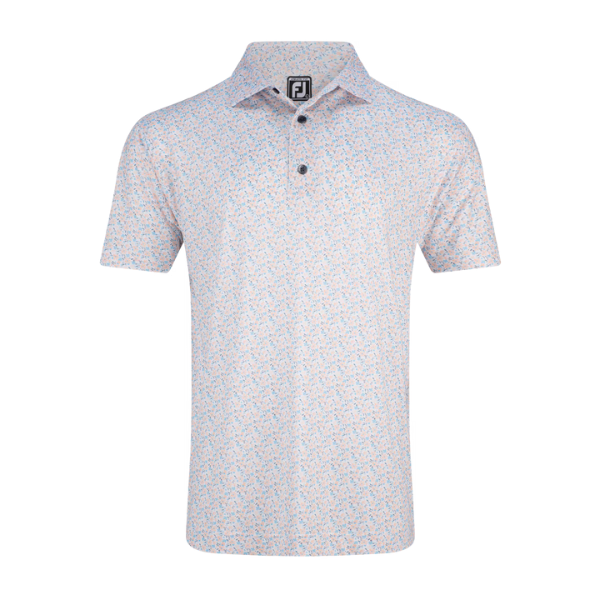 FJ Allover Floral Print Men's Polo [WHT/SUN/BLU/PLAT][S]