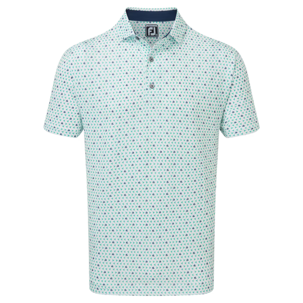 FJ Flying Wasp Print Men's Polo [WHT/EMR/NVY][S]