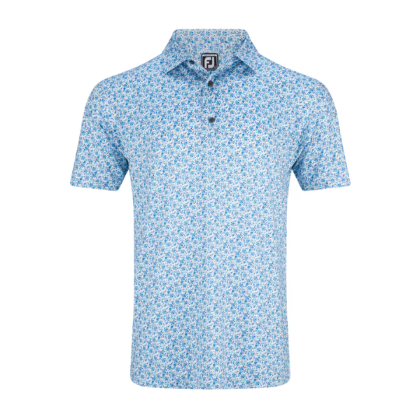 FJ Allover Floral Print Men's Polo [WHT/BLU/EMD/NVY][S]