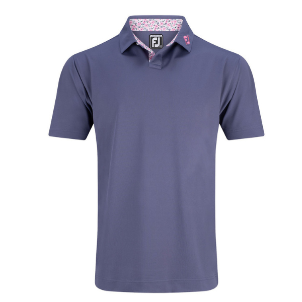 FJ Solid Stretch Floral Trim Polo [PUR/PNK][S]