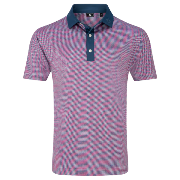 FJ Lattice Print Men's Polo [DK DEN/PNK LEM][S]