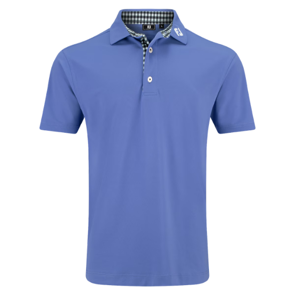 FJ Stretch Gingham Trim Men's Polo [VIOLET][S]