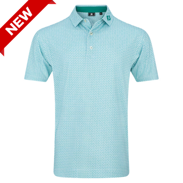FJ Scallop Geo Men's Polo [GRN/WHT][S]