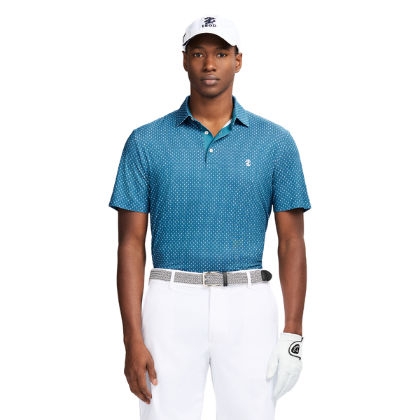 IZOD Small Print Men's Polo [BLUE CORAL][S]