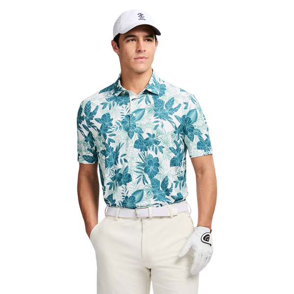  IZOD Golf Large Print Men's Polo [EGRET][S]