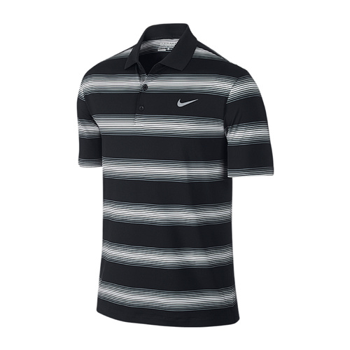 Nike Icon Stretch Stripe Polo - Black/Blue Graphite/Wolf Grey [Size: Small]