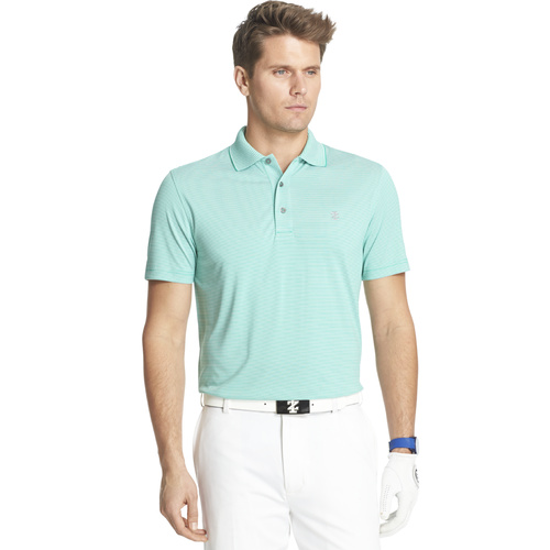 IZOD SS Greenie Feeder Stripe Polo - Emerald (Small)