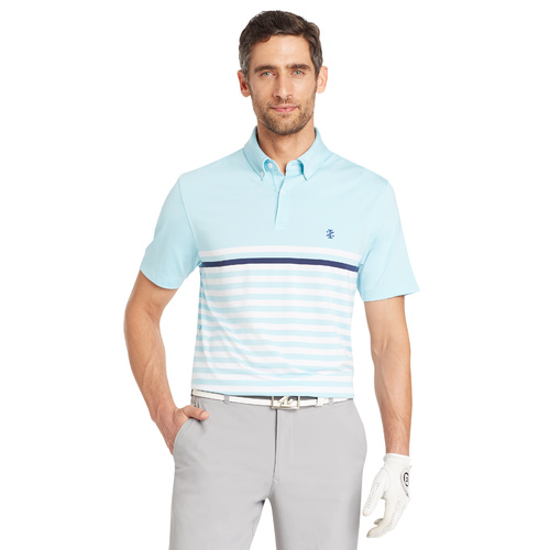 IZOD Traditional Engineer Stripe Polo - Light Blue [Size:Small]