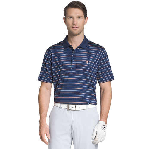 IZOD SS Class Feeder Stripe Polo - Blue [Size:Small]