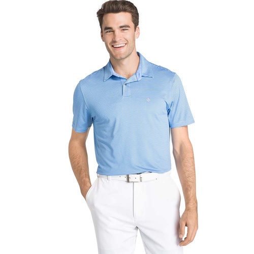 IZOD SS Greenie Feeder Stripe Jersey Polo - Boy Blue [Size:Small]